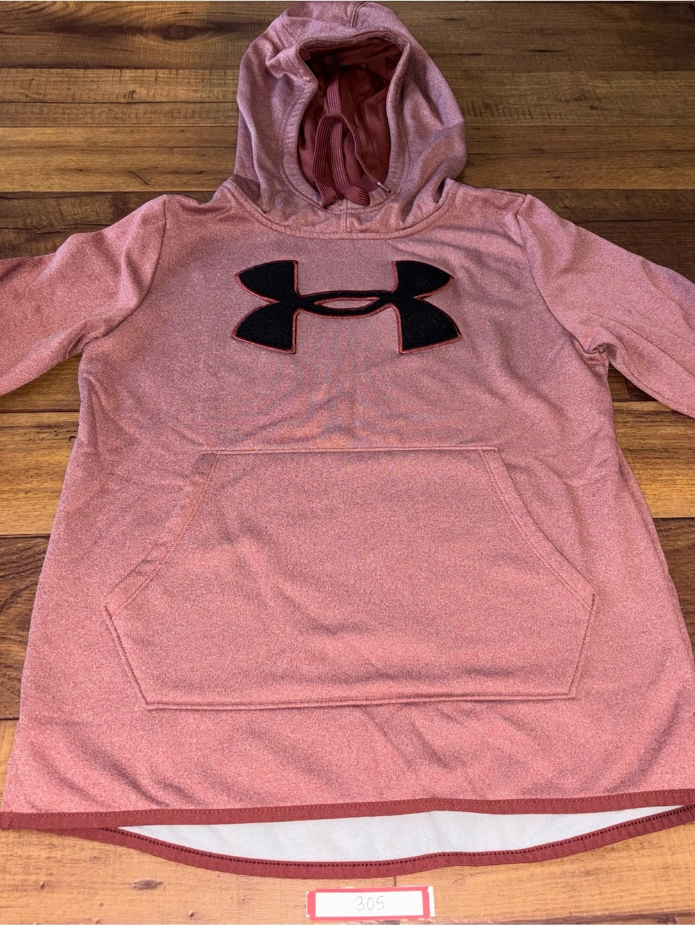 Under Armour Women’s Dusty Rose Pink Big Logo Fleece Pullover Hoodie Size XS